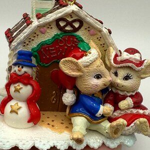 Christmas Ornament Mouse Couple Snowman Gingerbread House Holiday Decor Gift
